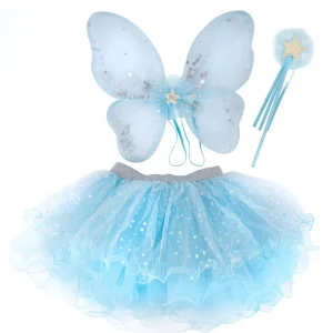 Ailes de fée célestes irisées avec tutu et baguette / Great Pretenders