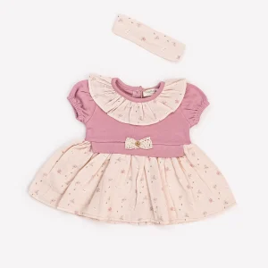 Robe + Bandeau « Petite Fleur » – Collection Été – 100% Coton Oeko-Tex