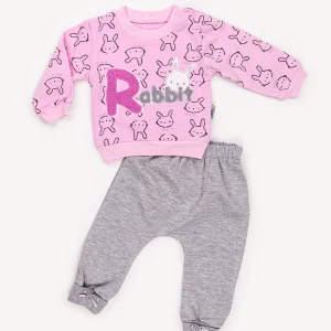 Ensemble 2 Pièces Vêtement bébé Fille – Sweat Rabbit & Pantalon