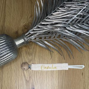 Attache tétine beige personnalisable