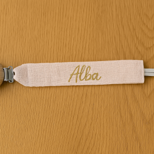 Attache tétine rose personnalisable