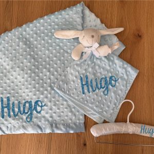 Coffret personnalisé bleu – 3 pièces